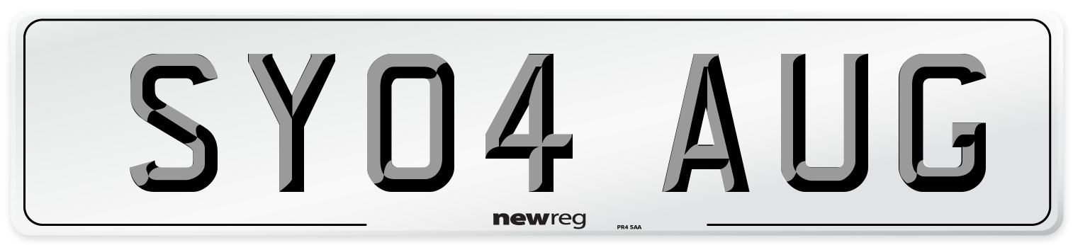 SY04 AUG Number Plate from New Reg